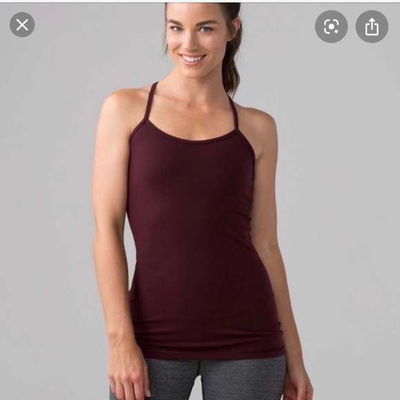 lululemon athletica Tops - LULULEMON • Power Y Tank Top Bordeaux Drama Sz 6